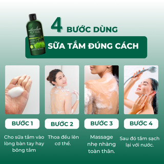 Sữa tắm siêu thực phẩm NATURALIUM 500ml (Chiết xuất từ Cỏ Lúa Mì) giúp nuôi dưỡng, làm sạch làn da hồng hào