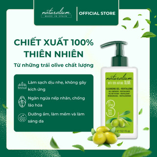 Sữa rửa mặt NATURALIUM 300ml (100% chiết xuất Oliu) giúp ngăn ngừa các vấn đề về da, mang lại làn da trắng hồng