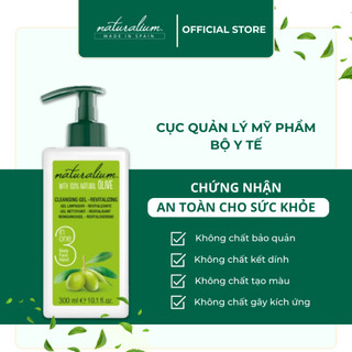 Sữa rửa mặt NATURALIUM 300ml (100% chiết xuất Oliu) giúp ngăn ngừa các vấn đề về da, mang lại làn da trắng hồng