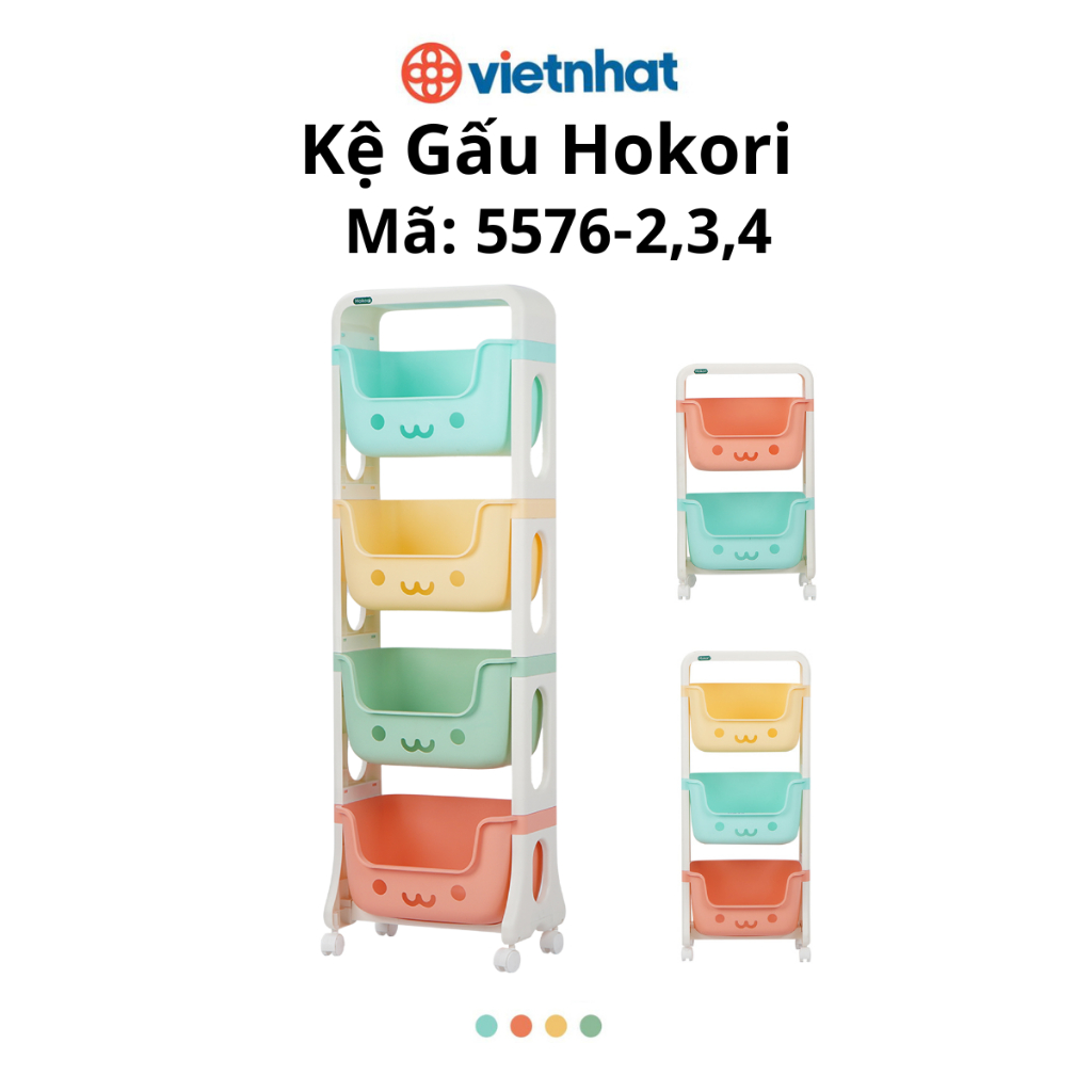 Kệ đựng quần áo, Kệ đựng đồ cho bé, Kệ đựng mỹ phẩm, Kệ gấu đa năng Hokori Chính Hãng Việt Nhật