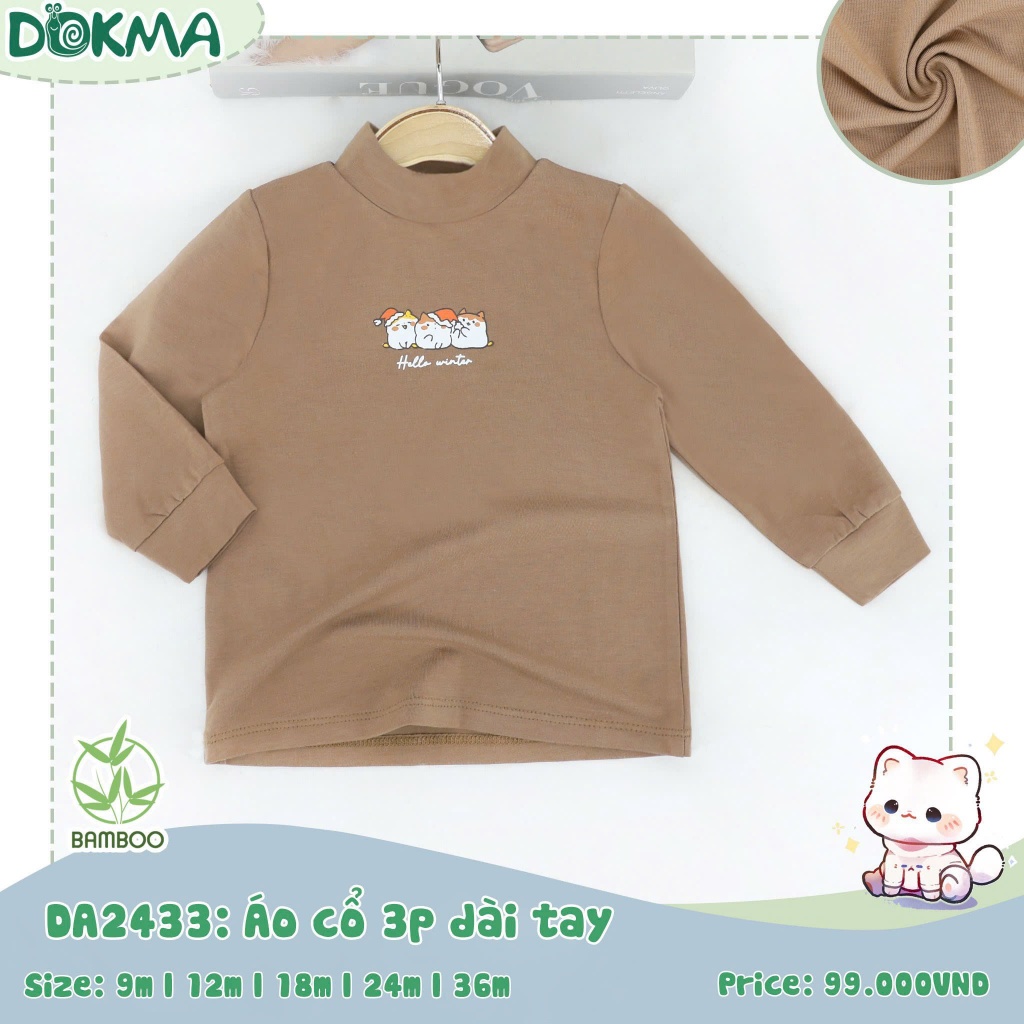 (9-13kg, 9-36M) Áo Cổ 3 Phân Dokma Mỏng, Mềm Mịn Cho Bé DA2433 DA2559 DA3136 DA3138