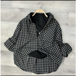 set 2 áo sơ mi sọc tay dài xoắn xinh xỉu