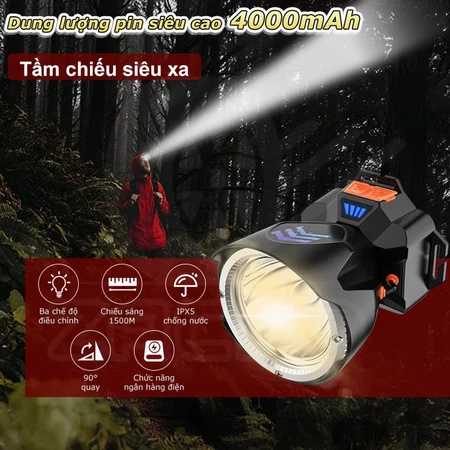 Đèn pin đội đầu siêu sáng
