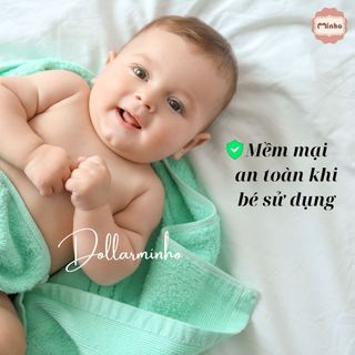 Khăn mặt, yếm , 2 công dụng lau mặt làm yếm đeo cho bé, chất liệu cotton mềm mại, an toàn