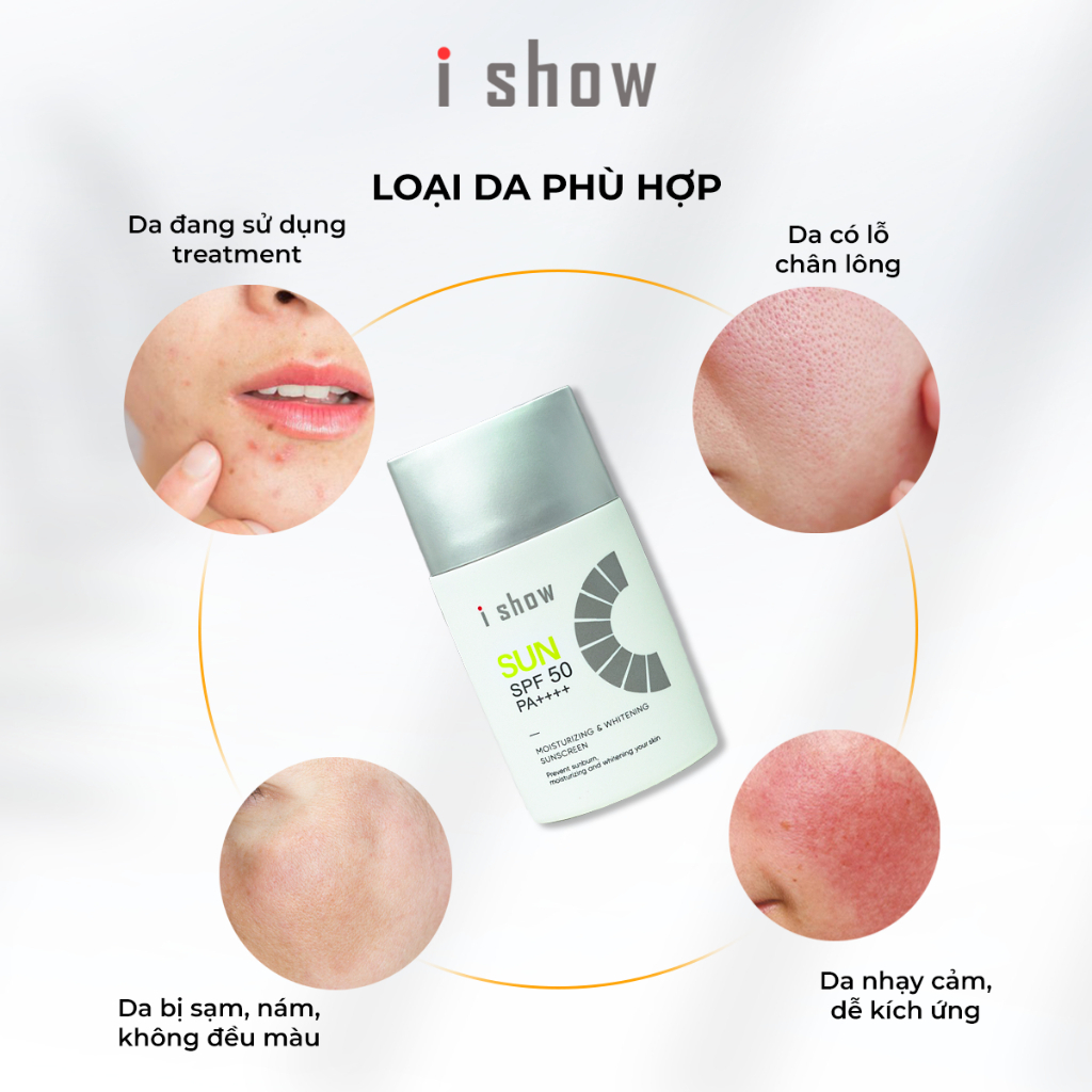 Ảnh Kem Chống Nắng I SHOW Nâng Tone 12h SPF 50+ PA++++ Dưỡng Ẩm Trắng Da Kiềm Dầu Chống Nước Chống Nắng 4