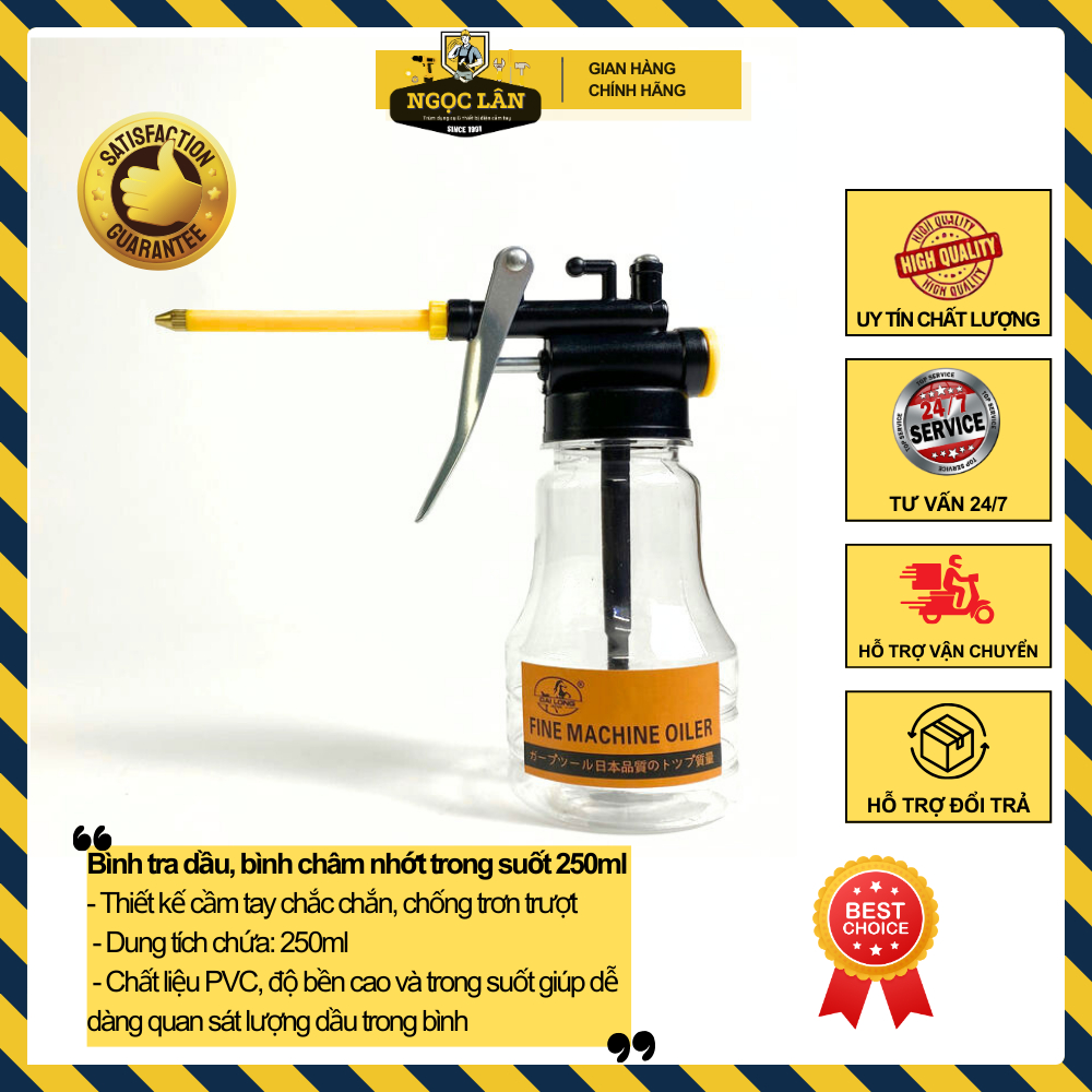 Bình tra dầu, bình châm nhớt, bình xịt nhớt, vịt dầu nhựa trong suốt 250ml