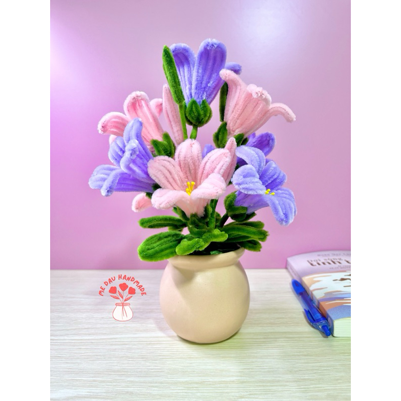 [Thành phẩm] Chậu (Lọ) Hoa Kẽm Nhung mini Thủ công Handmade Làm Quà tặng Decor Trang trí nhà, bàn học, bàn làm việc