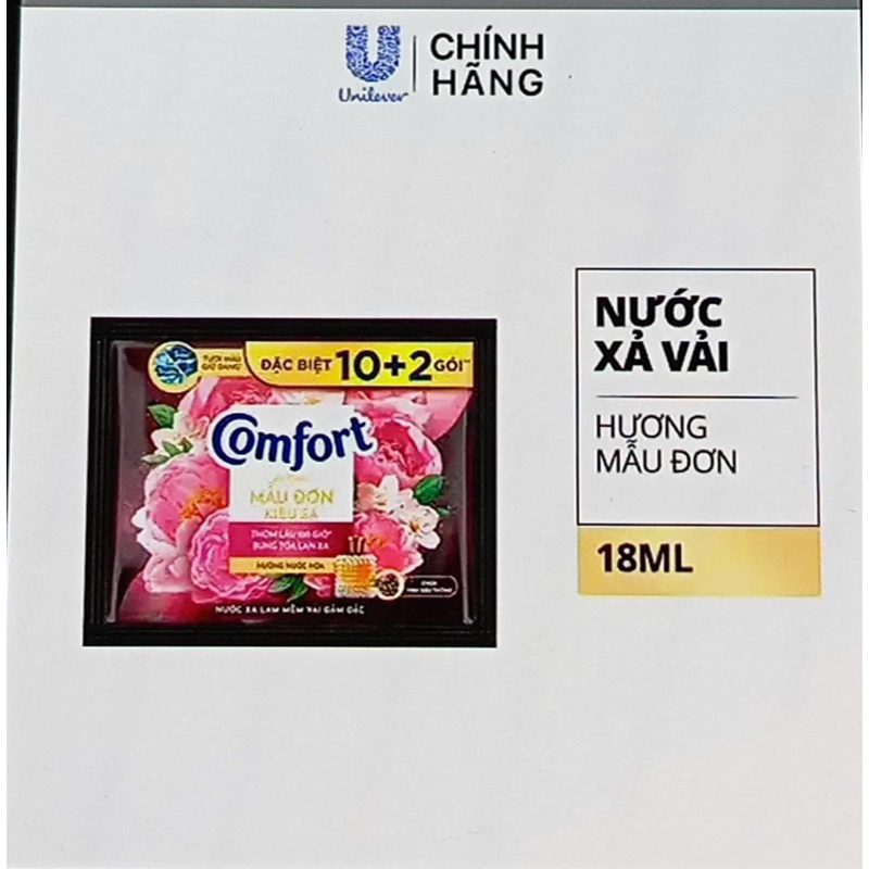 nước xã vãi Comfort mẫu đơn / kiwi 12 Gói