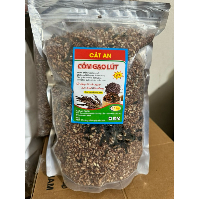 (1KG)  Gạo Lứt Sấy Rong Biển Đóng Túi Zip Bạc