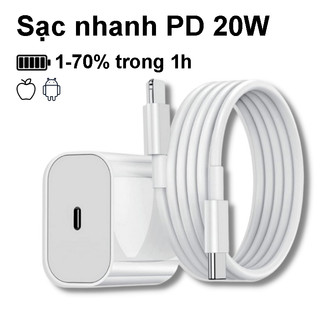Bộ sạc nhanh Tengxuan PD 20W  + Dây sạc nhanh Lighting, Type C 60W