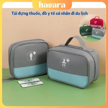 Hasara Túi đựng thuốc y tế cá nhân túi y tế đựng dụng cụ sơ cứu chất liệu oxford dày dặn chống thấm nước đi du lịch DT07