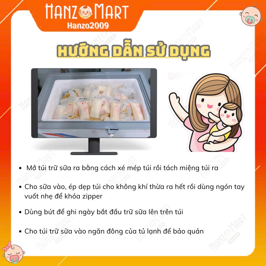Túi trữ sữa Sunmum Thái Lan Mẫu mới 100ml/150ml/250ml
