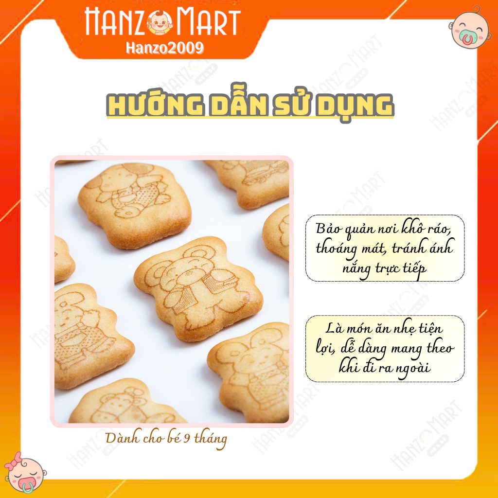 Bánh ăn dặm cho bé bánh quy hình thú Matsungana Nhật Bản - hanzomart