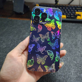 Miếng lưng viền PPF cho iPhone họa tiết butterfly phản quang ip 12 - 17promax