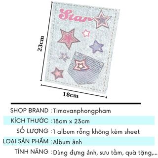 Album Ảnh Y2K Star Jeans Rỗng Không Kèm Sheet Đựng Card Ảnh Kpop VPBL15
