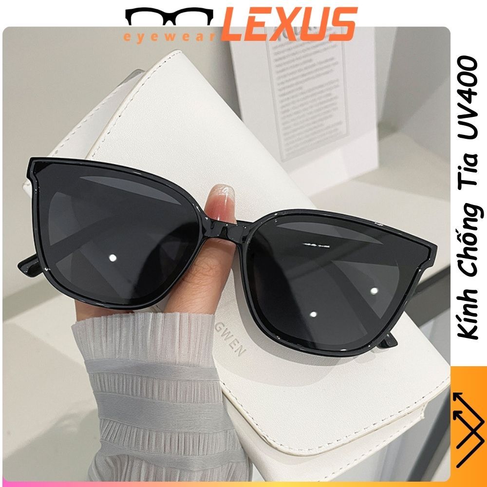 Kính râm nam nữ chống tia uv mắt tràn viền gọng nhựa dập crom sang ...