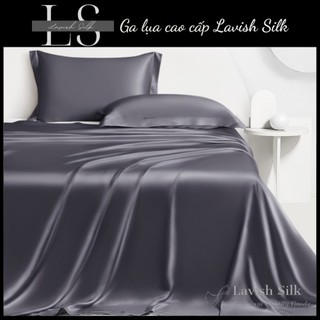 (Deal Hời) Ga giường drap lẻ Lụa LS Lavish silk cao cấp mát lạnh hàng loại 1- Xám Đậm