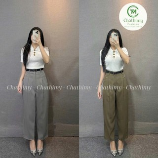 Quần vải nữ công sở dáng baggy thụng kiểu mới, chất Gold nhật- Quần tây nữ lưng cao đi học  trơn mềm(02) CTM