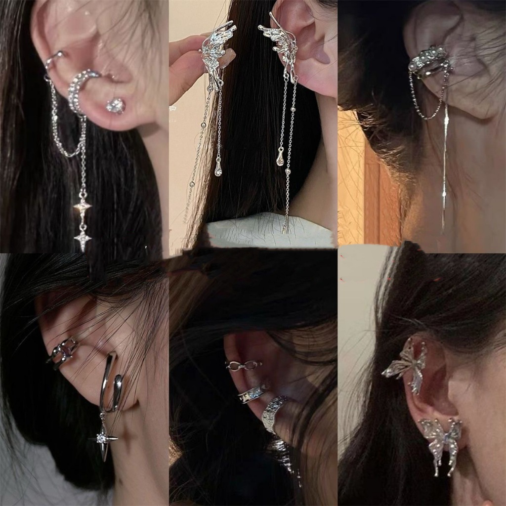 [Nhiều Mẫu] Khuyên Tai Kẹp Butterfly Hot Douyin Thần Tiên Tỷ Tỷ, Bông Tai Nữ Kiểu Dáng Sang Trọng Đính Đá by.Lisa