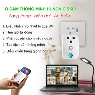 Ổ Cắm Wifi Thông Minh Hunonic, Ổ Cắm Hẹn Giờ, Điều Khiển Từ Xa Qua Điện Thoại