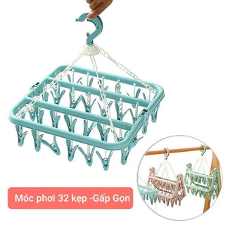 Móc chùm treo quần áo thông minh 32 kẹp phơi đồ trẻ em đa năng, gấp gọn,tiện dụng ms 420