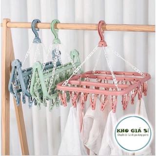 Móc chùm treo quần áo thông minh 32 kẹp phơi đồ trẻ em đa năng, gấp gọn,tiện dụng ms 420