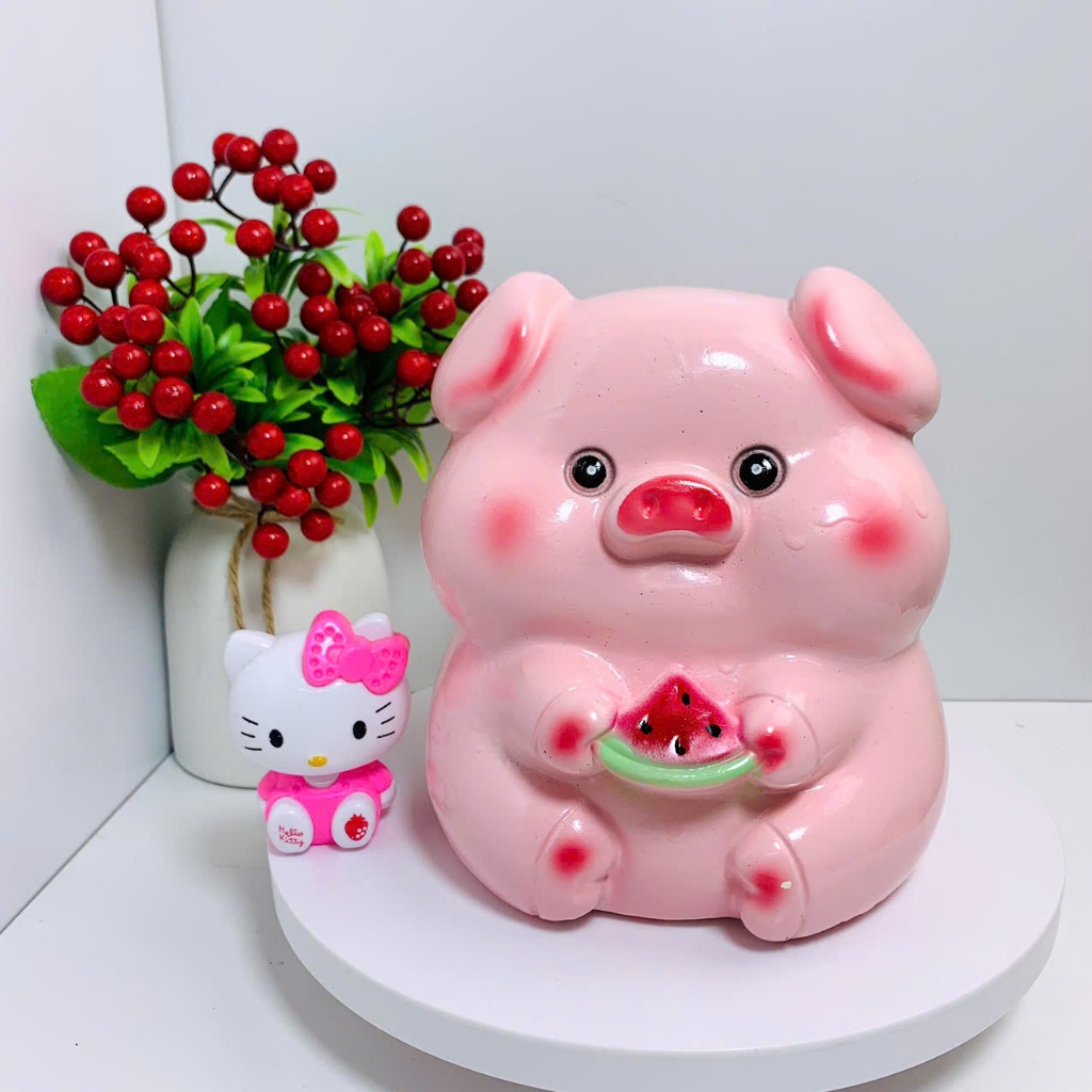 Heo đất tiết kiệm Heo DƯA HẤU siêu dễ thương size nhỏ-ống tiết kiệm trang trí LĐ1