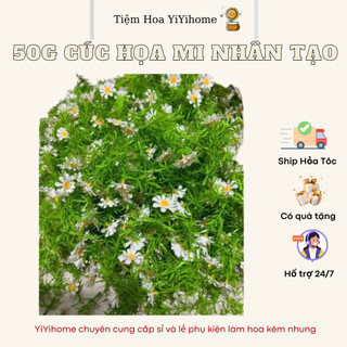 50g Cúc Họa Mi Trắng Nhân Tạo Trang Trí Nhà Cửa, Phòng Decor DIY Handmade YiYihome