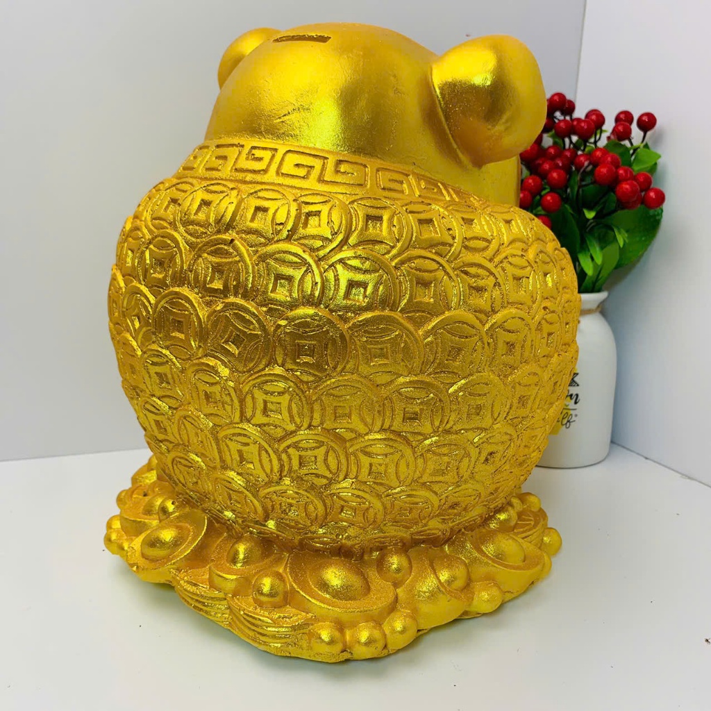 Heo đất lợn đất tiết kiệm mẫu Ông Địa Tài Lộc size Đại(c30xr24)ống tiết kiệm phong thủy may mắn LĐ6