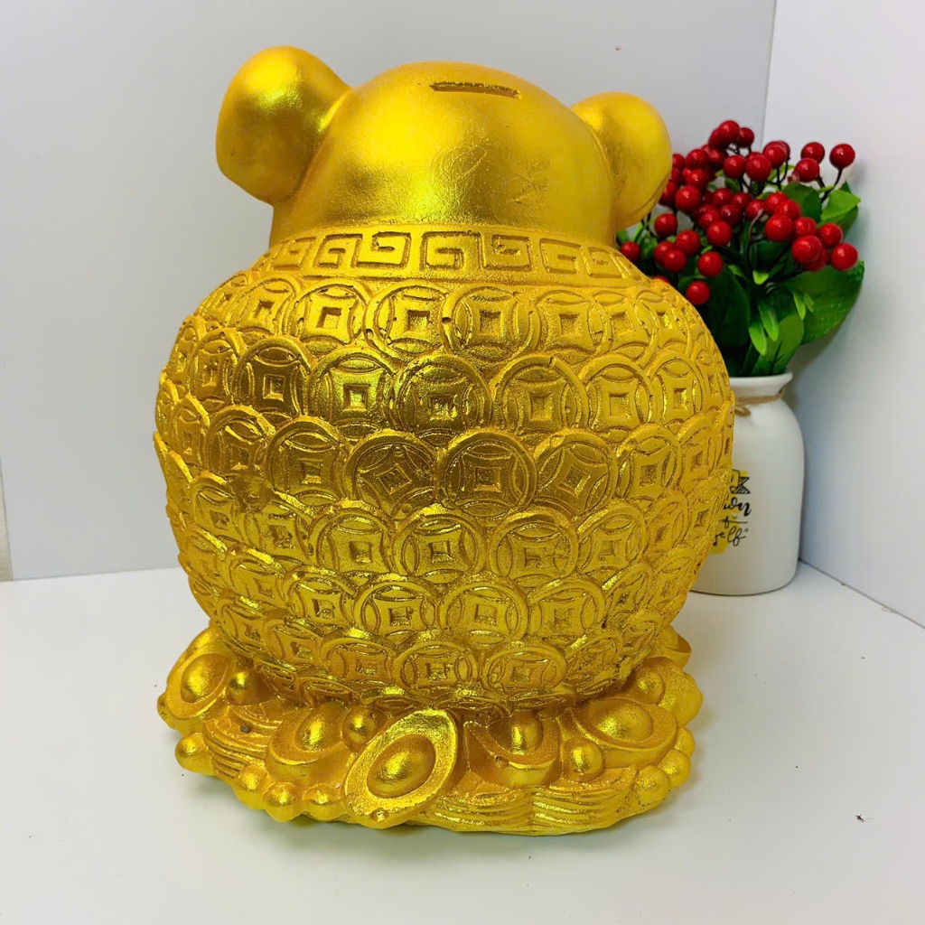 Heo đất lợn đất tiết kiệm mẫu Ông Địa Tài Lộc size Đại(c30xr24)ống tiết kiệm phong thủy may mắn LĐ6