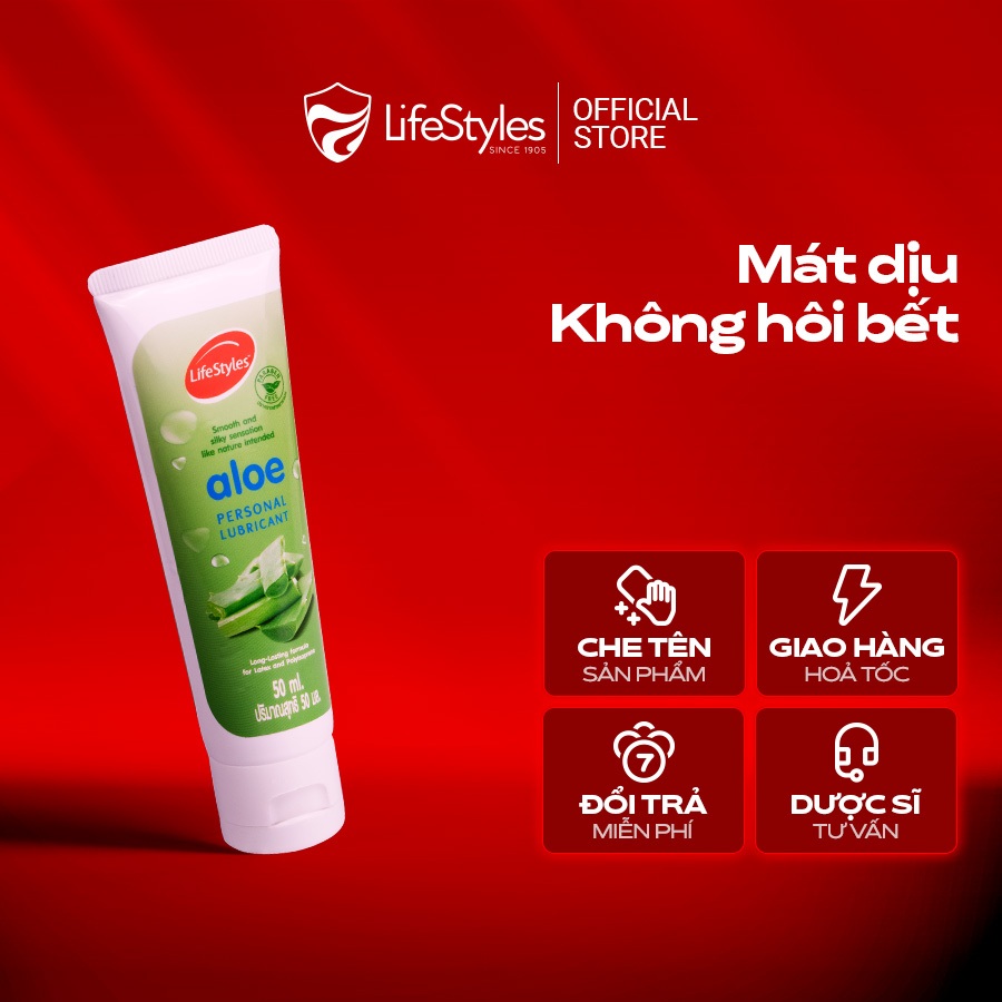 Ảnh Gel bôi trơn LifeStyles Aloe Lubricant bôi trơn quan hệ gốc nước không chứa Paraben 50ml 2