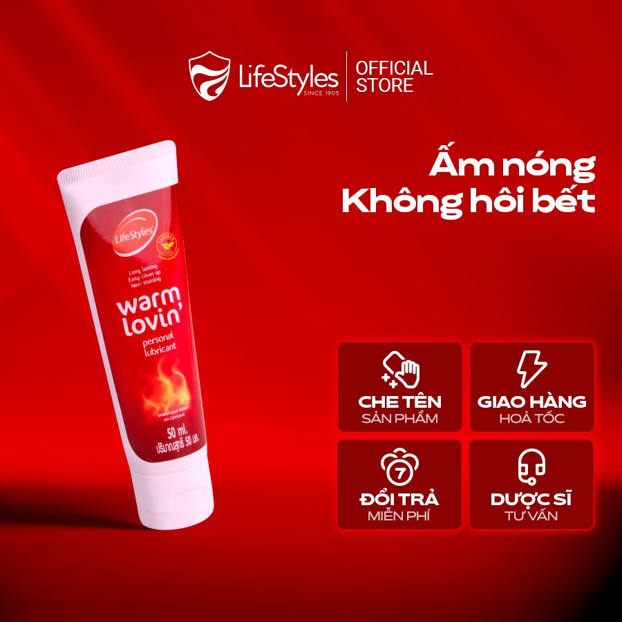 Ảnh Gel bôi trơn LifeStyles Warm Lovin' tăng cảm giác ấm nóng không chứa Paraben 50ml 2