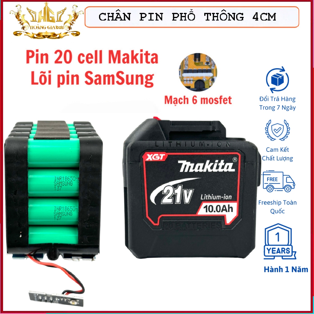 Pin Đóng 20 Cell Makitaa 21v Mạch 6 mofet Chân Pin Phổ Thông M21 4 Cm ...