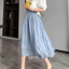 Chân váy lụa ánh kim dáng dài váy xòe xếp ly váy lụa mềm mịn chất mỏng ánh kim váy nhiều màu hàng loại 1