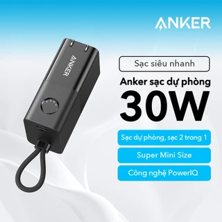 Anker 30W Sạc dự phòng 2 trong 1 và kích thước nhỏ Bộ sạc tường USB kép Pin 5000mAh Sạc nhanh A1634
