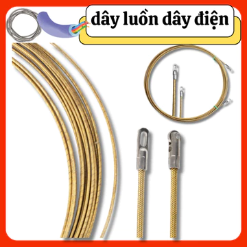 Dây mồi luồn dây điện chính hãng CMQ-dây đầu có bánh xe-thép hợp kim chống gỉ- dây 4mm-Tặng kèm 2 dây thít dây điện