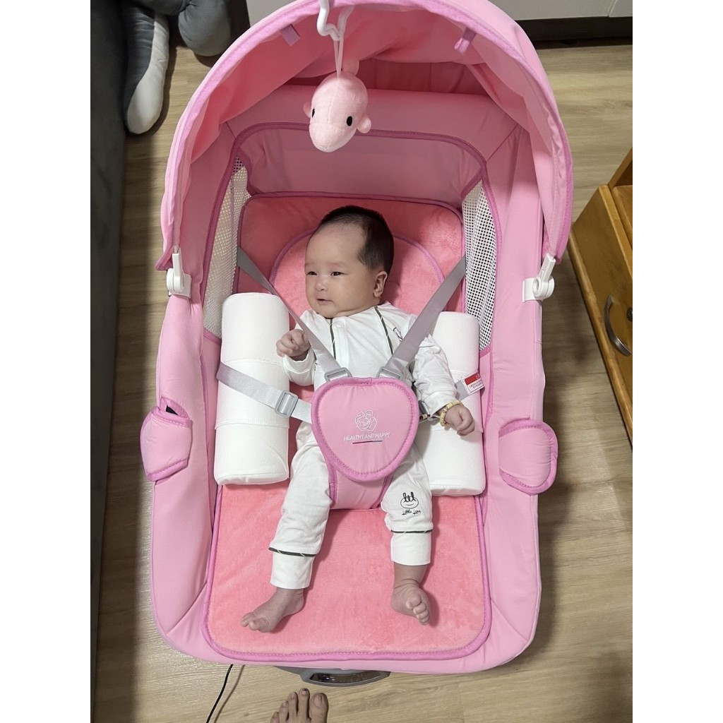 [CÓ BÁNH XE] Nôi em bé bằng điện tự động BobiLong 4in1 với lòng nôi RỘNG, ngả lưng và nằm 180 độ tải trọng 18KG | BigBuy360 - bigbuy360.vn