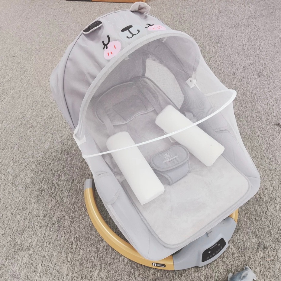 [CÓ BÁNH XE] Nôi em bé bằng điện tự động BobiLong 4in1 với lòng nôi RỘNG, ngả lưng và nằm 180 độ tải trọng 18KG | BigBuy360 - bigbuy360.vn