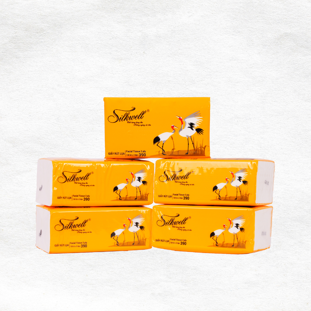 Ảnh Thùng 16 gói Giấy ăn rút lụa Silkwell Sếu 130 tờ 3 lớp cao cấp mềm mịn không tẩy trắng không bụi giấy 3