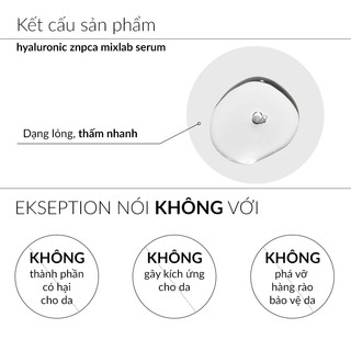 Serum EKSEPTION Hyaluronic ZnPCA Mixlab giảm mụn kiểm soát nhờn 75ml