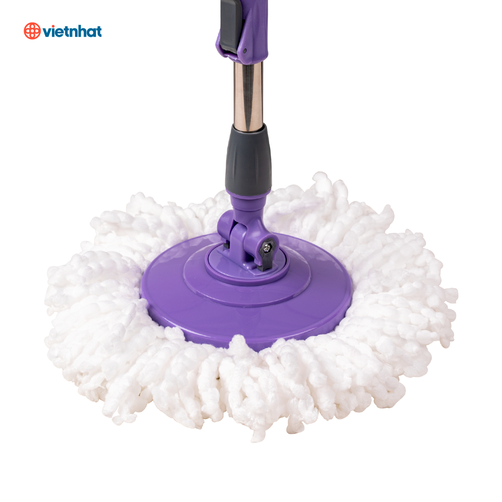 Combo Chổi Lau Nhà + Xô Kéo Có Cơ Chế Vắt Ly Tâm Cao Cấp Chính Hãng Việt Nhật ( mã 9556)