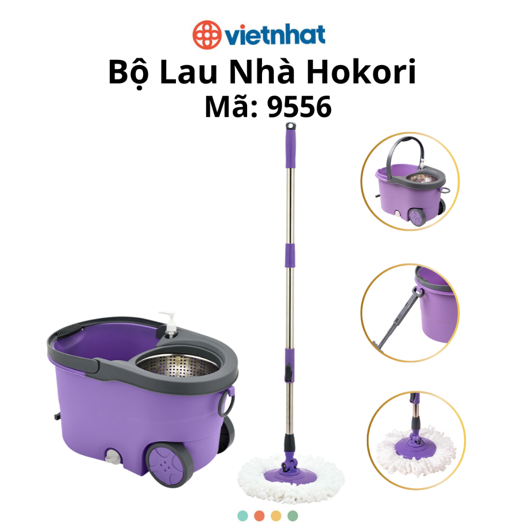 Bộ Chổi Lau Nhà Cao Cấp Hokori Chính Hãng Việt Nhật ( mã 9556)