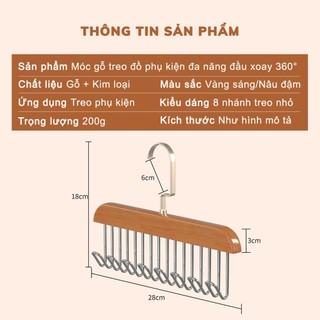 Móc gỗ treo đồ Proki đa năng, móc treo đồ lót áo ngực thắt lưng áo 2 dây bra