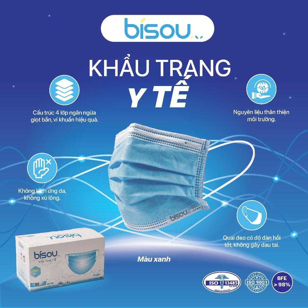 Combo 3 hộp 150 cái khẩu trang y tế cao cấp hiệu Bisou