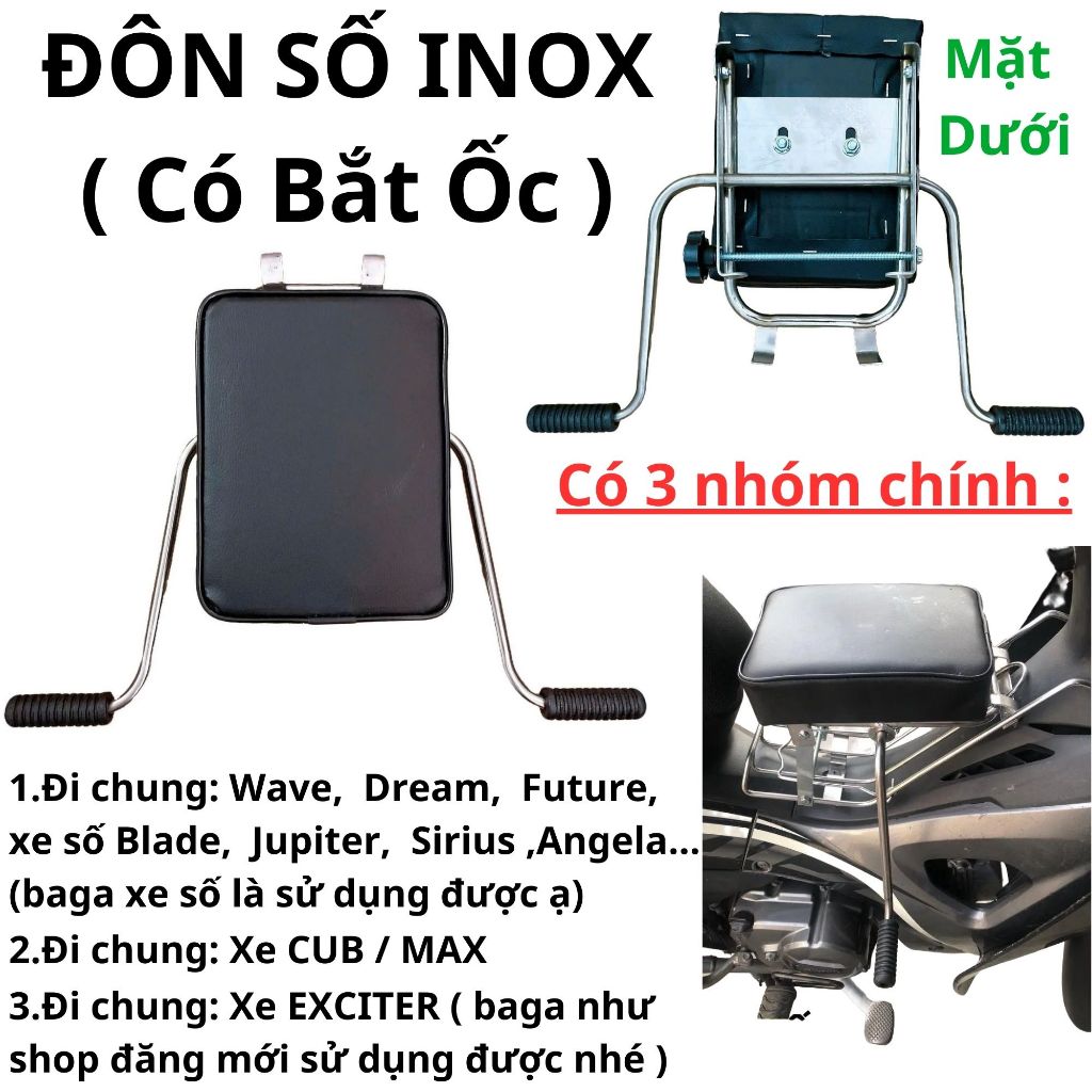 [ ĐÔN SỐ ] GHẾ ĐÔN SỐ INOX YÊN NỆM ĐEN AN TOÀN CHO BÉ