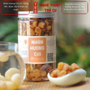 Nhãn khô Giống cổ Hương Chi, Hưng Yên [Thư Vương Trà] không tẩm đường sấy củi nhãn đóng hủ 500gr