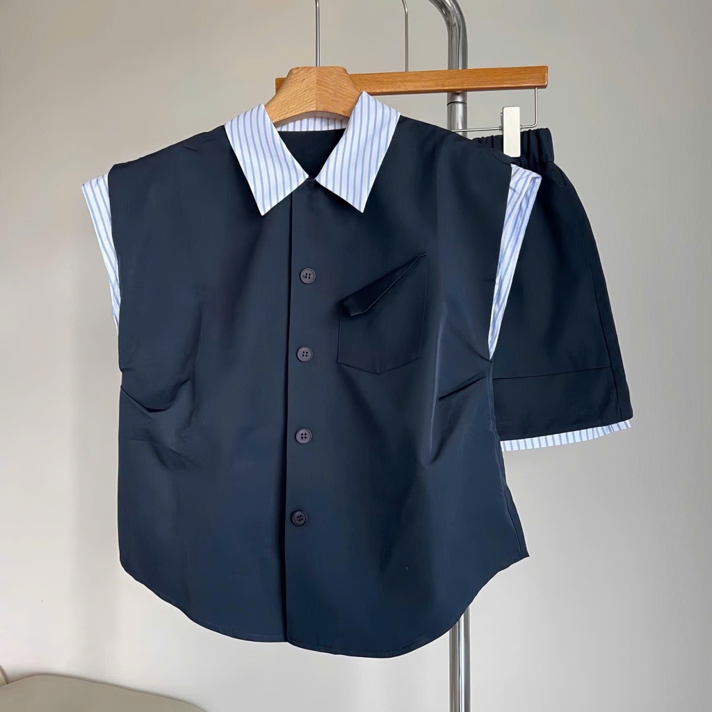 Sét áo phối xanh mix quần short SOBIN Big Size, xinh xắn, thời trang ...