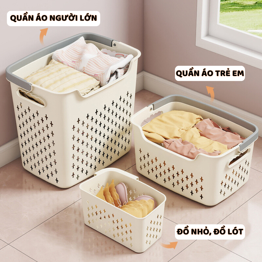[MUA 1 ĐƯỢC 2] Giỏ Đựng Quần Áo Bẩn ENODA HOME, Giỏ Đựng Đồ Lót Có Quai Xách, 3 Kích Thước Đa Dạng Lựa Chọn Q048