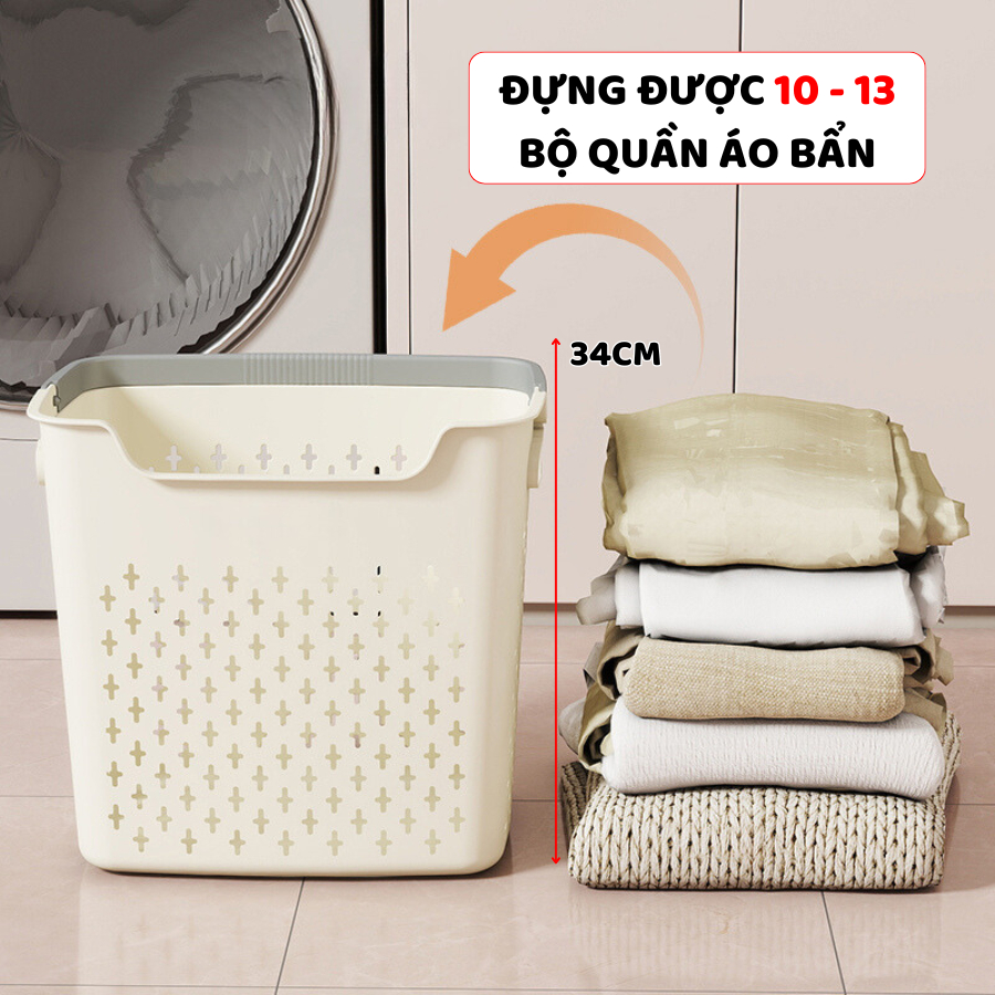 Giỏ Đựng Quần Áo Gia Đình ENODA HOME, Giỏ Nhựa Đựng Quần Áo Bẩn 3 Size Tiện Lợi Q048
