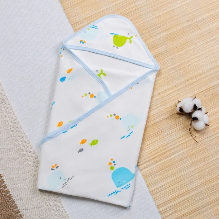 Ảnh Ủ Choàng Có Mũ BONNY Cotton Mềm Êm Mịn Cho Bé Sơ Sinh (Kt: 70x70Cm) 3